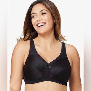 Glamorise Women's MagicLift Active Support Bra Wirefree 1005 Black 42J